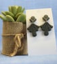 Textured Fan Statement Earrings - Image 7
