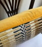 Rosanna cushion: Golden & Midnight Blue. Handwoven in Wales - Image 3