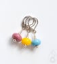 Lampwork Stitch Markers - Pansexual Pride - Image 2
