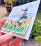 Mini Puffin Coastal Art, Handmade 3D Puffin Picture, One-of-a-Kind Seaside Gift - Image 7