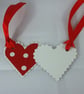 Handmade red and white spotty heart gift tags - Image 3