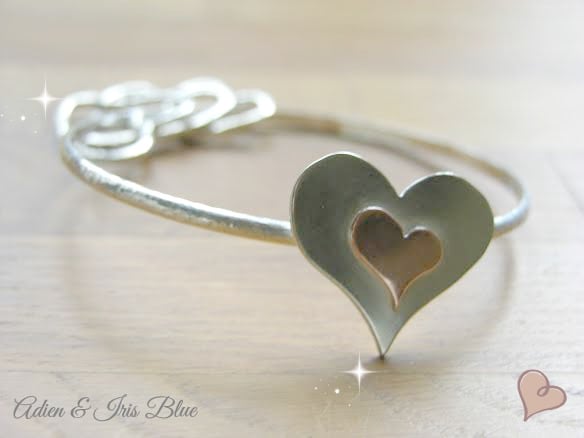 Heart Bangle Sterling Silver