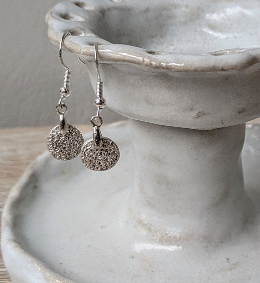Handmade Textured Dainty Drop Earrings