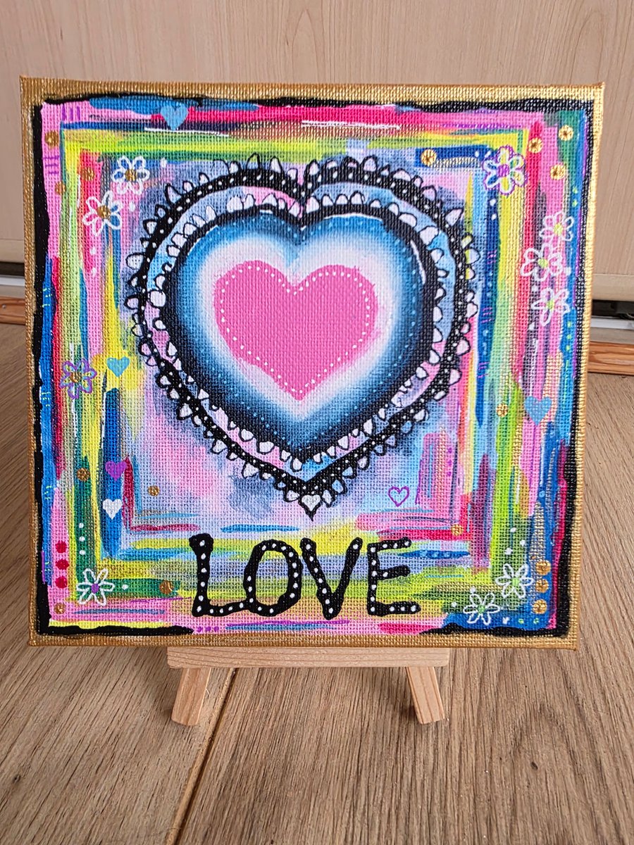 'Love is all around' mini canvas