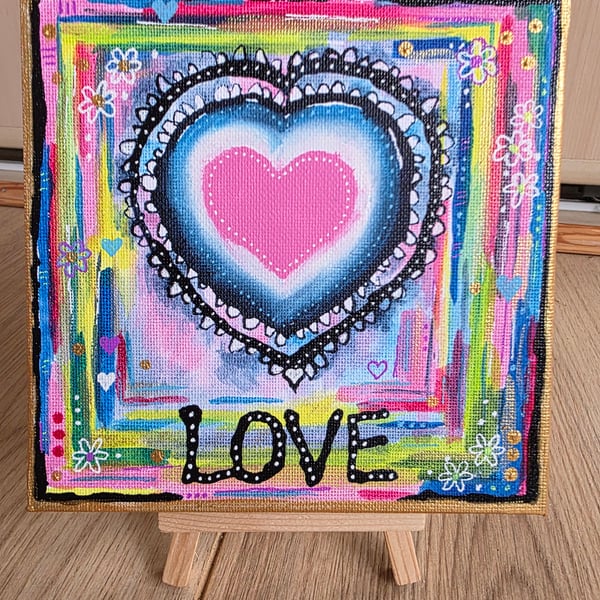 'Love is all around' mini canvas