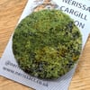 Green Abstract Embellished Recycled Textile 50mm Brooches