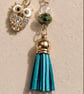 Sparkling Owl Bag Charm or Keyring with Austrian Crystals & Tassel - Image 3