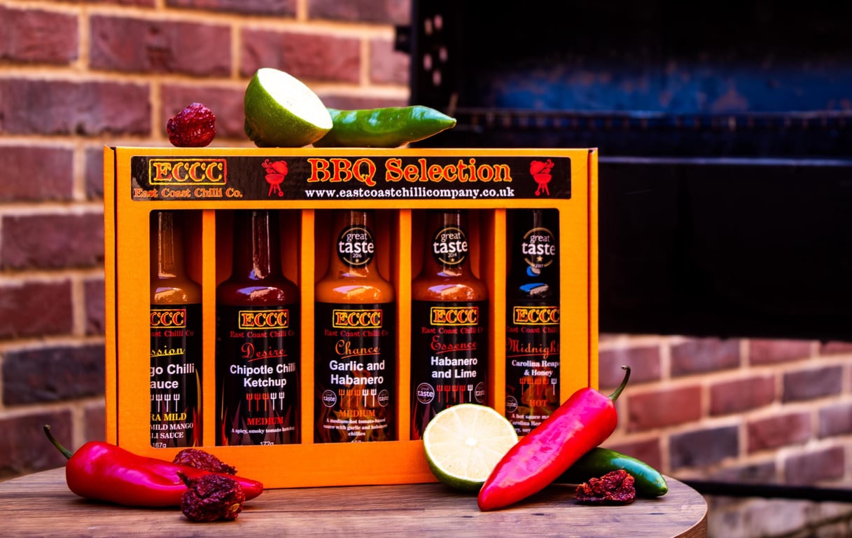 BBQ Chilli Sauce Gift Box - 5 Sauces from Extra Mild to Hot