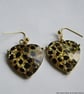 Statement faceted glass leopard print heart earrings - Image 5