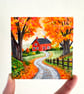 Original Autumn House Acrylic Canvas Painting - One of a kind