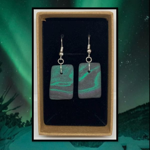 Northern lights lightweight clay earrings