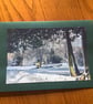 Handmade original photograph of the Northumberland Park Standing Stone in Snow