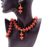 Pressed Coral Saucers & Gold Plated Spacers 3 Piece Jewellery Set, Gift for Her - Image 5