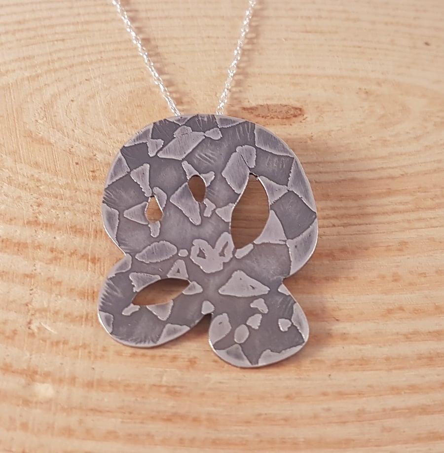 Sterling Silver Etched Snake Necklace