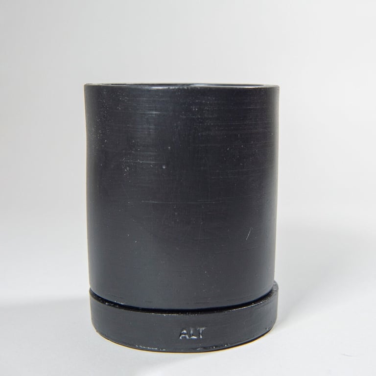 Plant Pot Jesmonite Concrete Black, Indoor Planter with Drainage saucer & tray