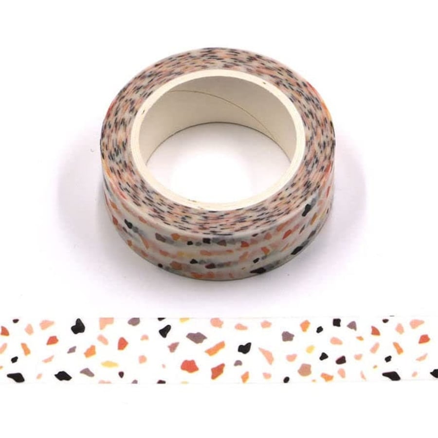 Orange and Black Speckled Embossed Washi Tape Decorative Self Adhesive Masking T