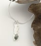 Textured Sterling Silver Moss Agate Pendant on a Silver Necklace - Image 2