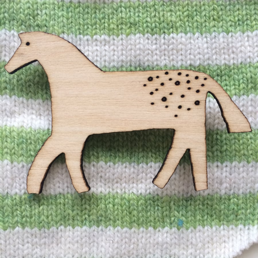 Dala Horse Brooch