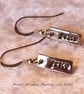 Silver 'Peace' Tag Earrings - Image 4