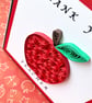Thank You Teacher quilled card - red apple - Image 5