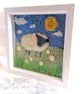 "Hello Spring"  Sheep Textile Art  - Image 2
