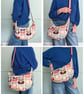 Large Dumpling Bag, Sling Style Cross Body Bag Retro Flower Design - Image 8