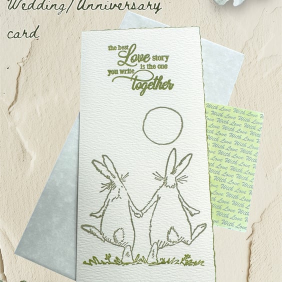Valentine, Wedding card, anniversary, love story, friendship, hammered card, 