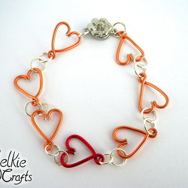 Linked Hearts Bracelet, mothers day gift for mum, Heart jewellery
