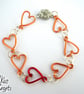 Linked Hearts Bracelet, mothers day gift for mum, Heart jewellery