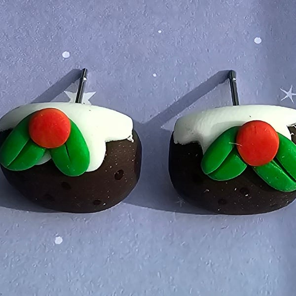 Christmas Pudding Stud Earrings