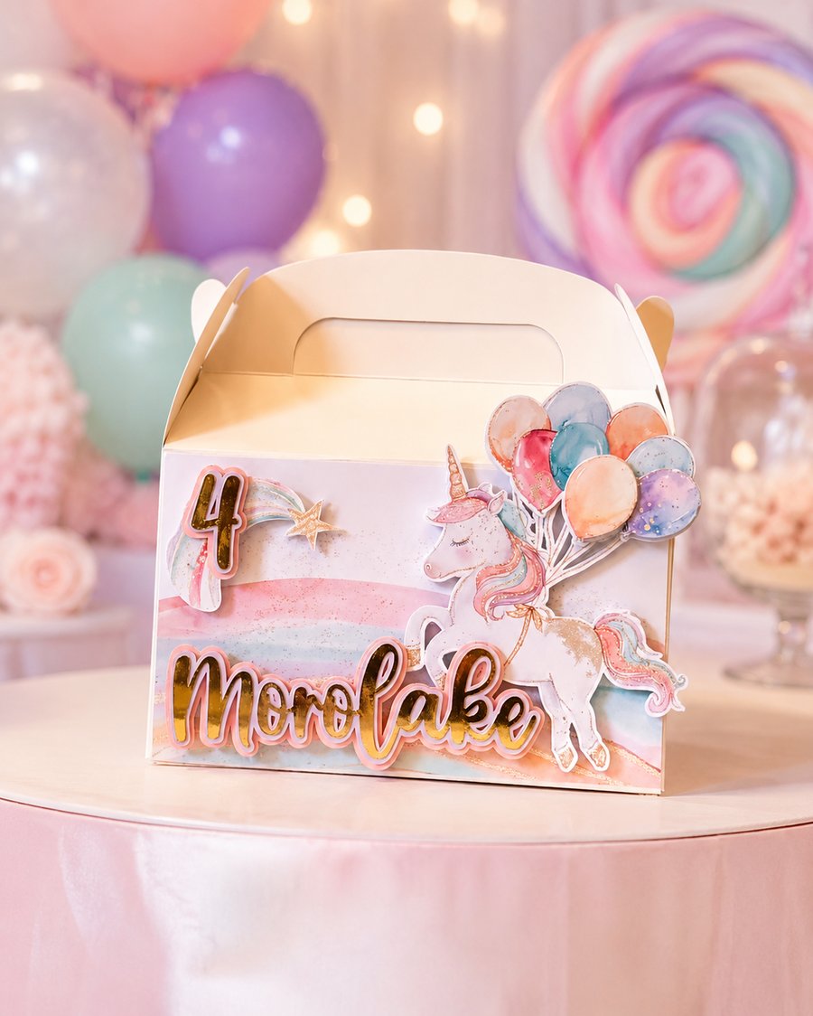 Personalised Unicorn Party Box Goodie Box for Girls Birthday Unicorn Birthday