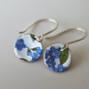 Forget me not enamelled earrings