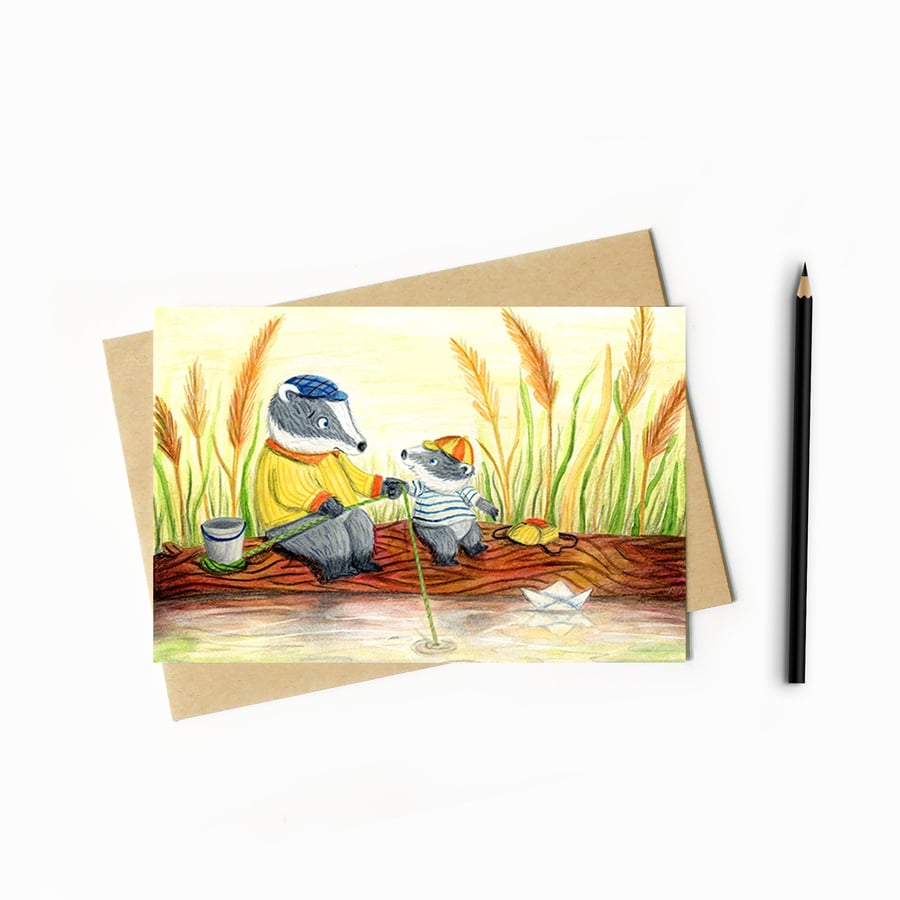 Badger Card - Blank Card - Greeting Card