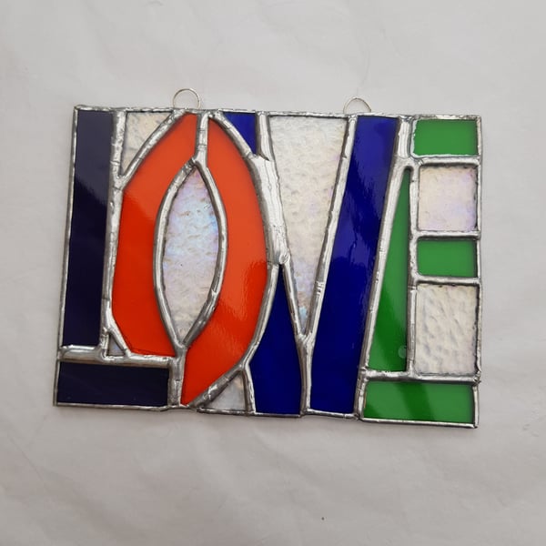 487 Stained Glass Love - handmade hanging decoration.