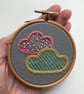Two Clouds Hand Embroidered Mini Hoop Art - Image 7