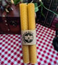 Hand-rolled Natural Beeswax Candle (thin, set of 2)