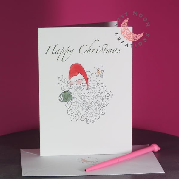 Santa’s Snack, Blank Christmas Card 