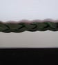 Green leather braided bracelet - Image 3