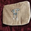 Cosmetic, Toiletries Bag with embroidered dog