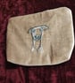 Cosmetic, Toiletries Bag with embroidered dog