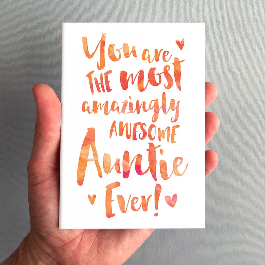 The Most Amazingly Awesome Auntie Greeting Card - Aunty, Aunt, Birthday