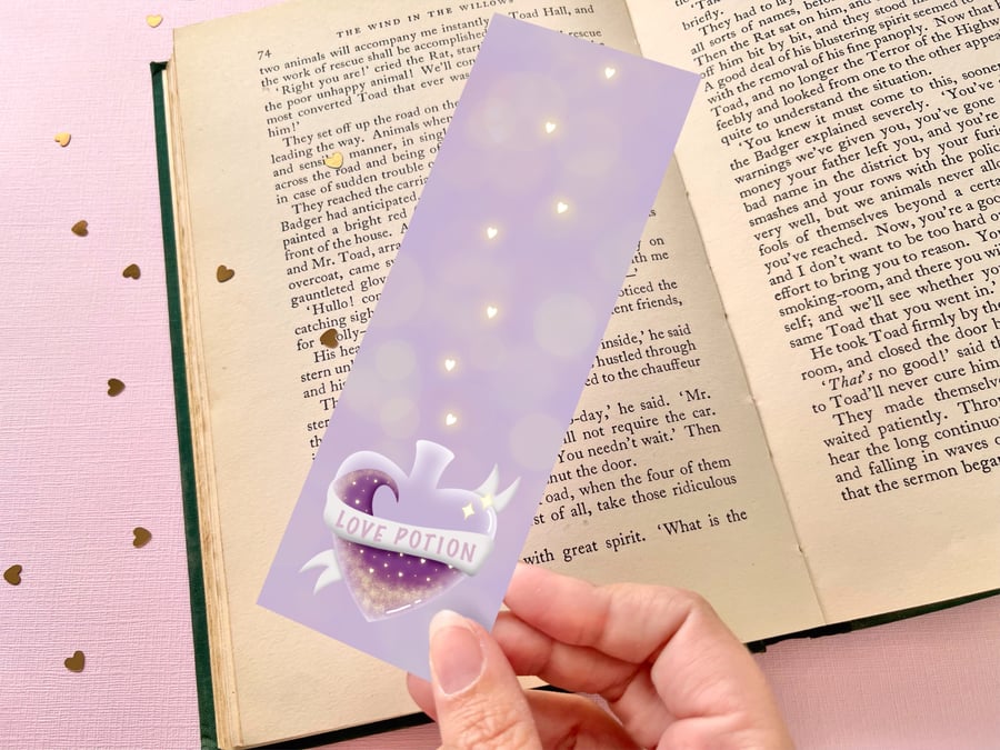 Romantic Potion Bookmark, Spell Jar.