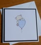 Teady Bear With Balloon Blank Card