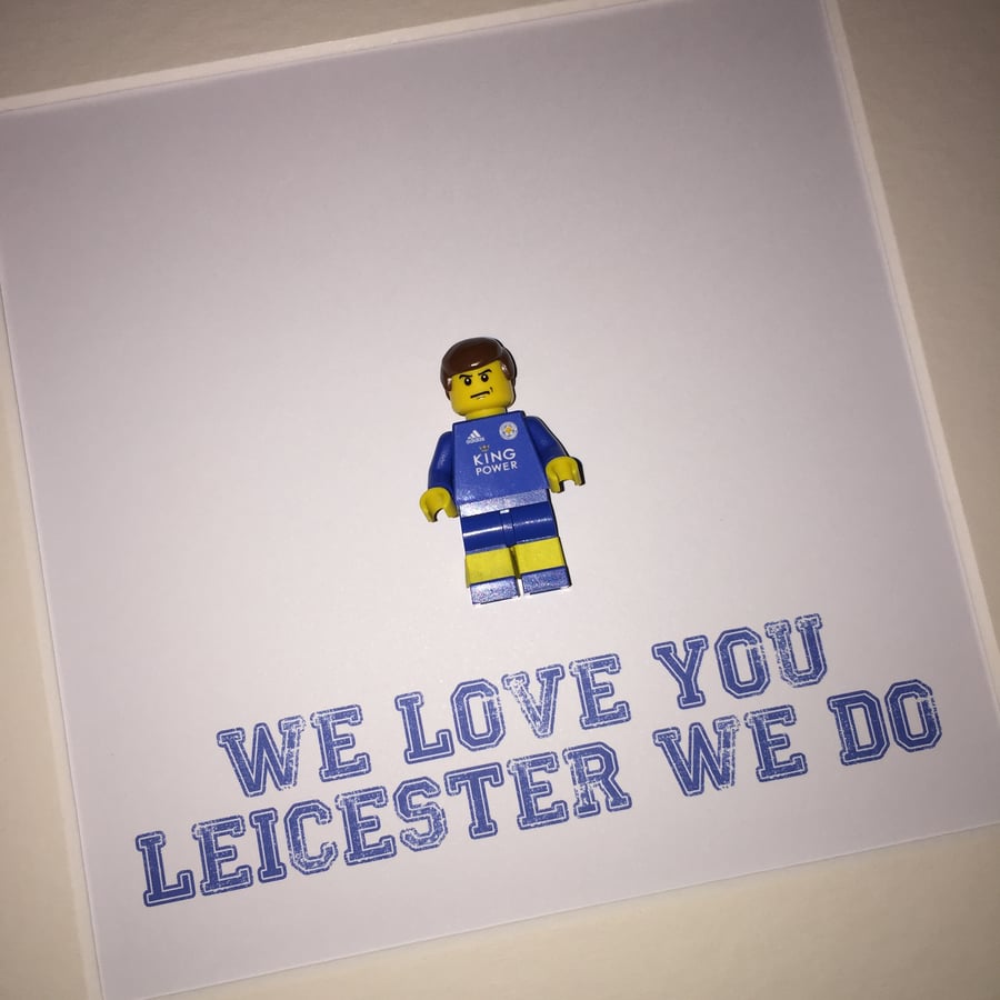 LEICESTER CITY - FRAMED CUSTOM MINIFIGURE - PREMIER LEAGUE CHAMPIONS 2016