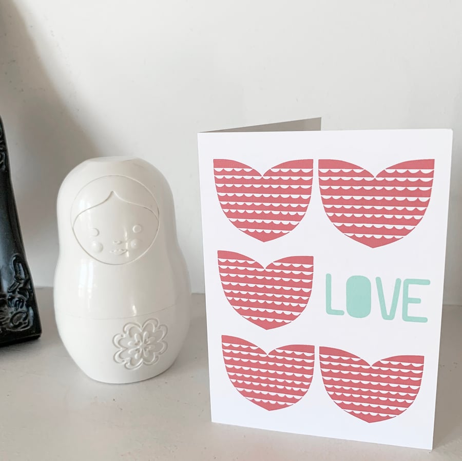 "LOVE' Heart Valentine Card