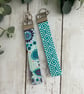 Key Fob Wristlet Set  in Bright Fabric, Bag Strap - Image 1