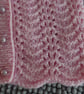 18" Round Neck Feather and Fan Patterned Baby Girls Cardigan  - Image 2