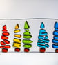 Fused Glass Trees Rainbow Wave, Tea Light Screen, 3D Xmas Ornament - Image 4