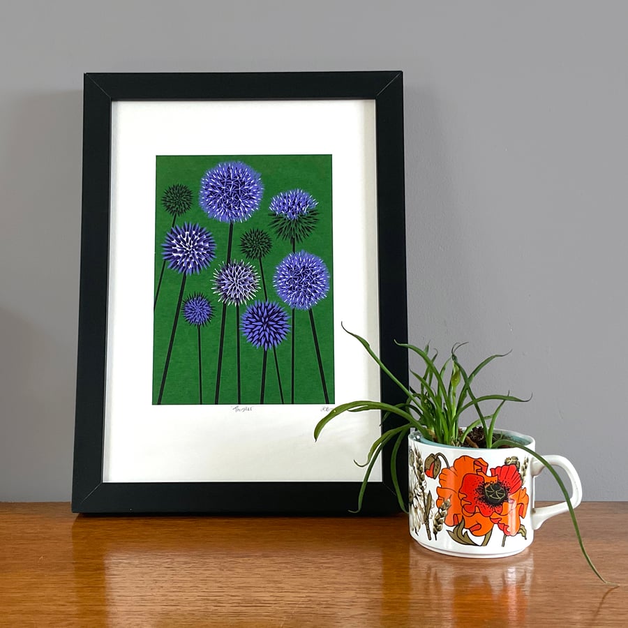 'Thistles' original screen print