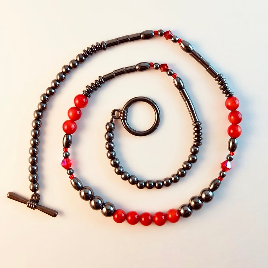 Hematite deals bead necklace